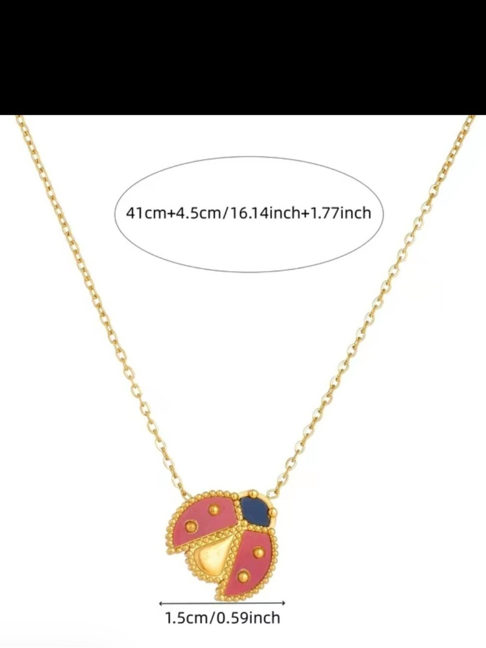 Gold-Plated Red Ladybug Necklace, Bracelet & Earring Set - Picture 8 of 9